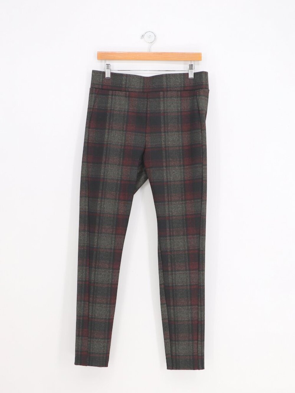NWT ANN TAYLOR Plaid Pull On Legging Elastic Waist Size M